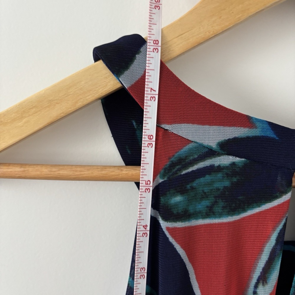 London Times | Women's Blue and Red Shift Sleeveless Lined Stretch Dress Size 8 - Picture 5 of 8